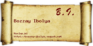 Bozzay Ibolya névjegykártya