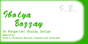 ibolya bozzay business card